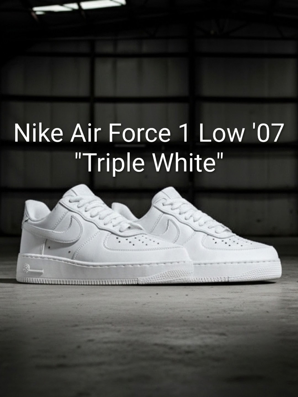Nike Air Force 1 Low '07 "Triple White" Mens 13 EUC